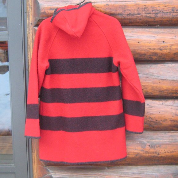 Vintage Woolrich Hudson Bay Style Striped Wool Coat Jacket Parka SZ S - Picture 2 of 3